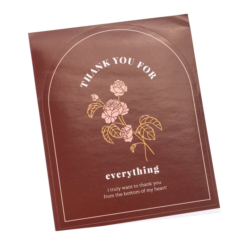 Stickere rotunde din hârtie cu mesaj - model 4 vișiniu (set 50 buc) - CraftUp