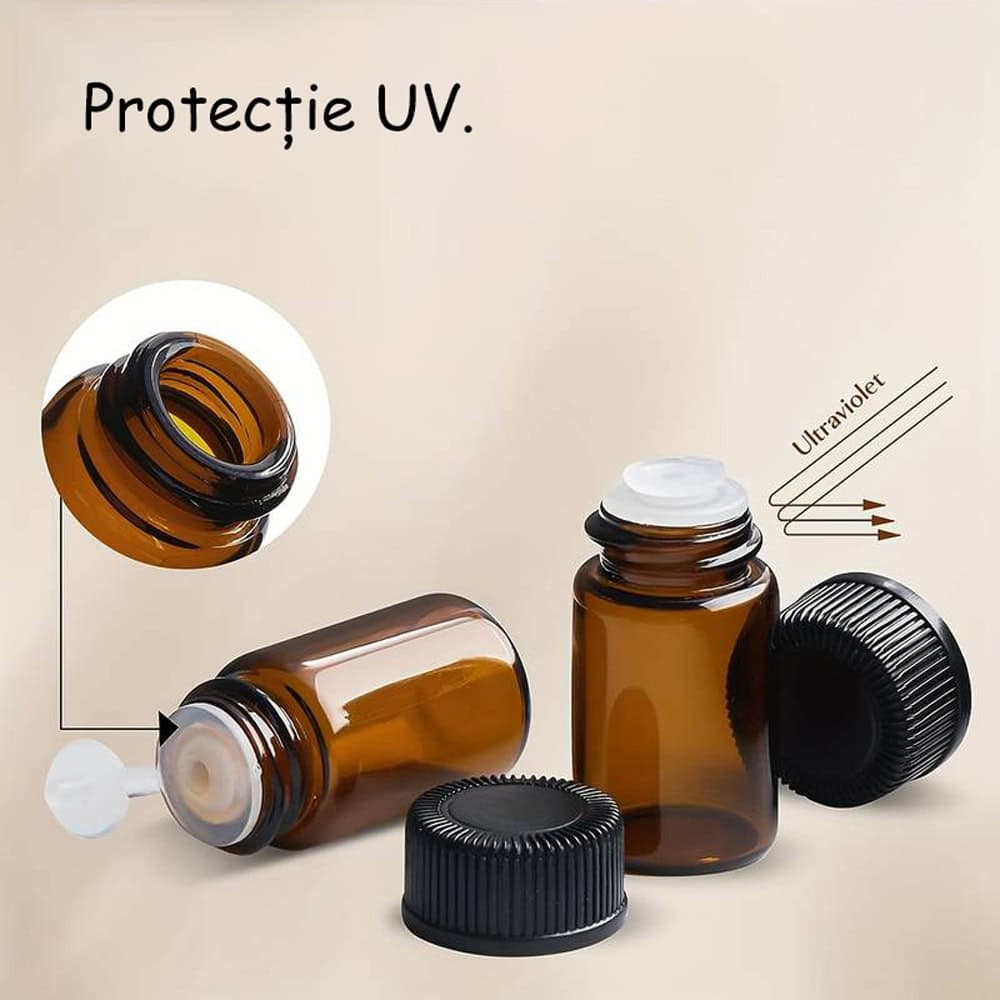 Sticluță ambră reutilizabilă cu picurător și capac negru - CraftUp