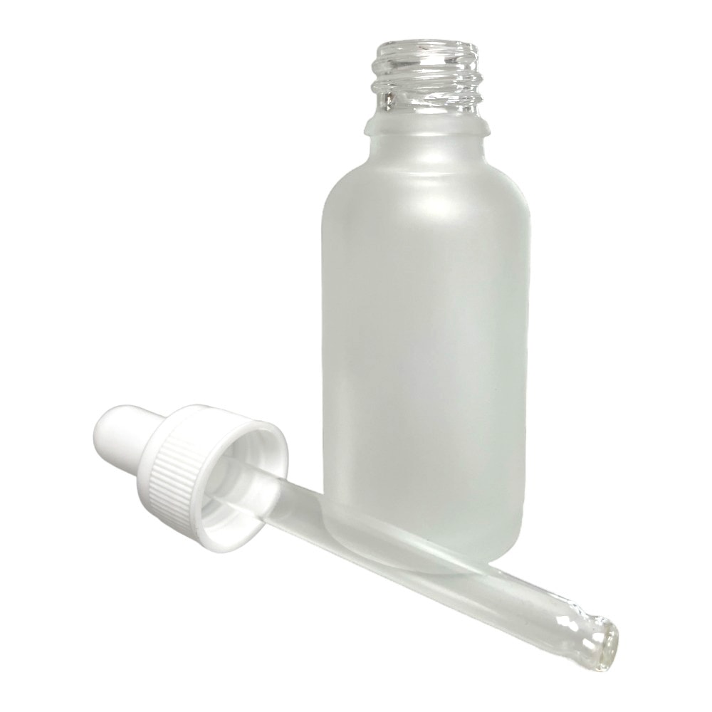 Sticluța mată reutilizabilă cu pipetă și capac alb - CraftUp