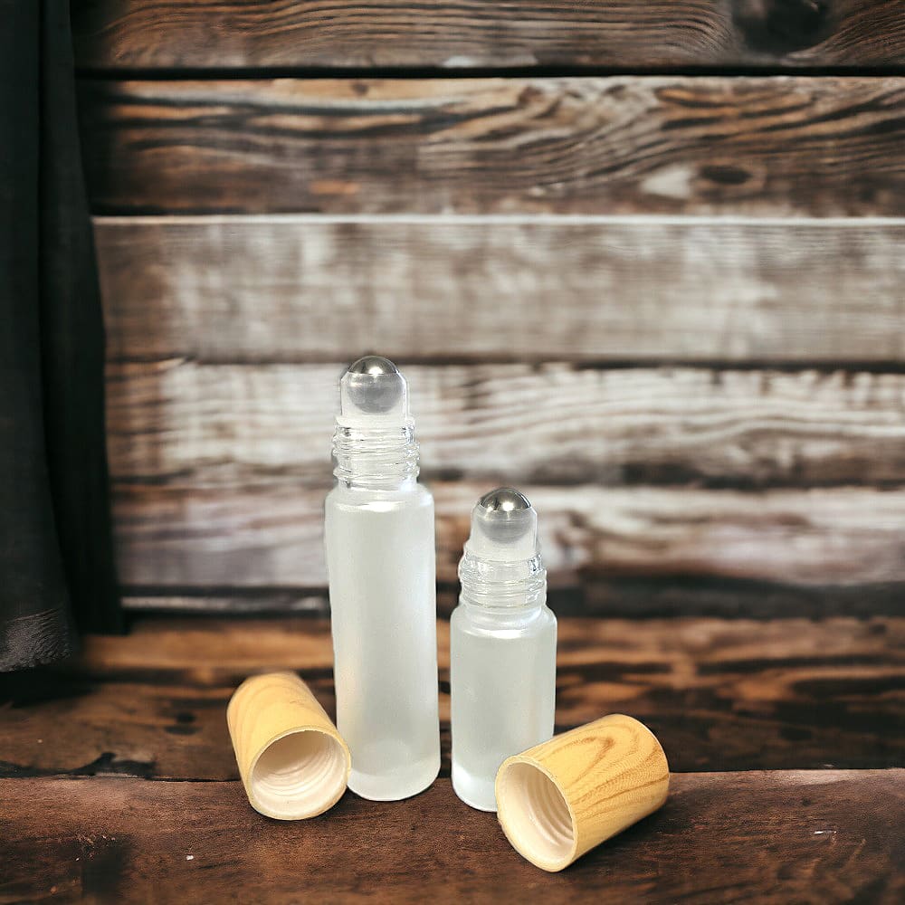 Sticluță rotundă mată reutilizabilă cu roll - on metalic și capac maro - CraftUp