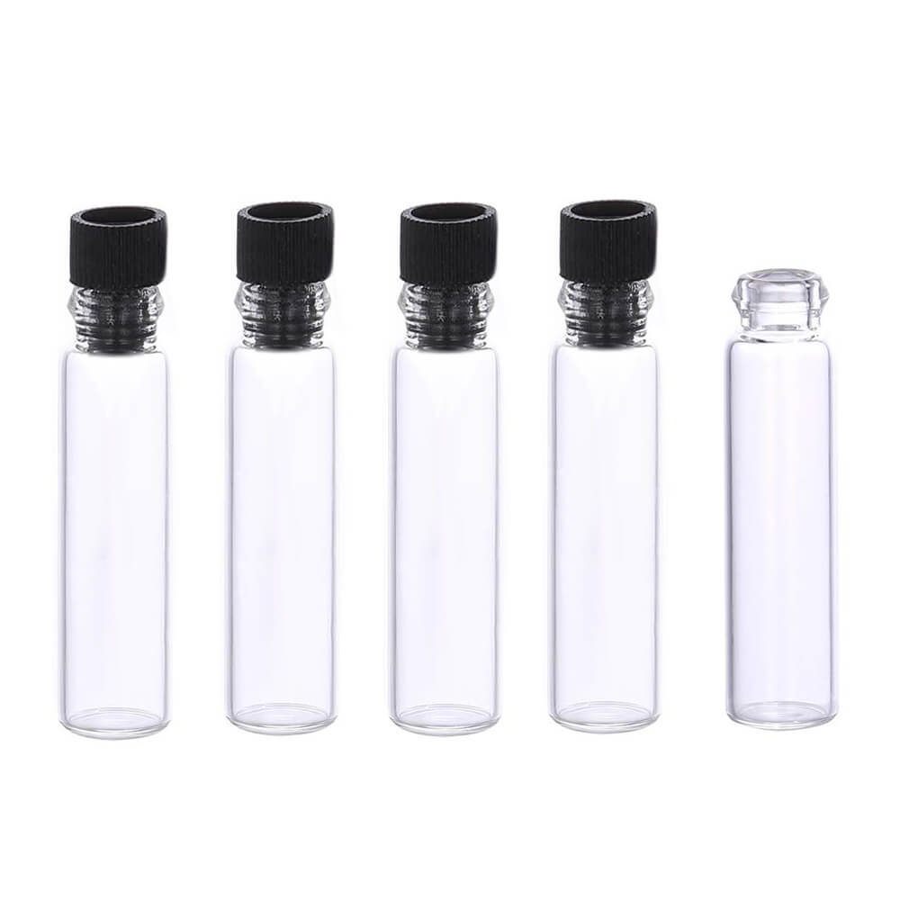 Sticluță transparentă cu capac negru 2ml - CraftUp