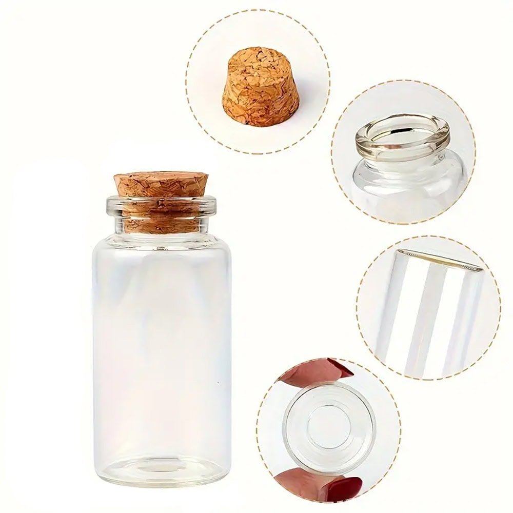 Sticluță transparentă reutilizabilă cu dop de plută - CraftUp