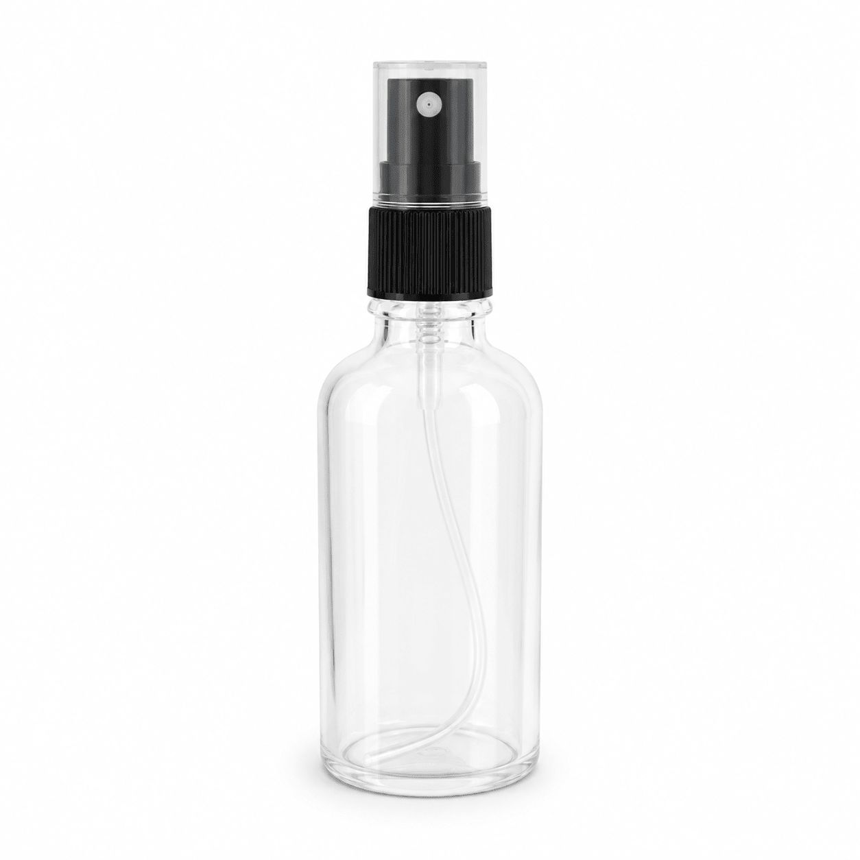 Sticluță transparentă reutilizabilă cu spray și capac 50ml - CraftUp