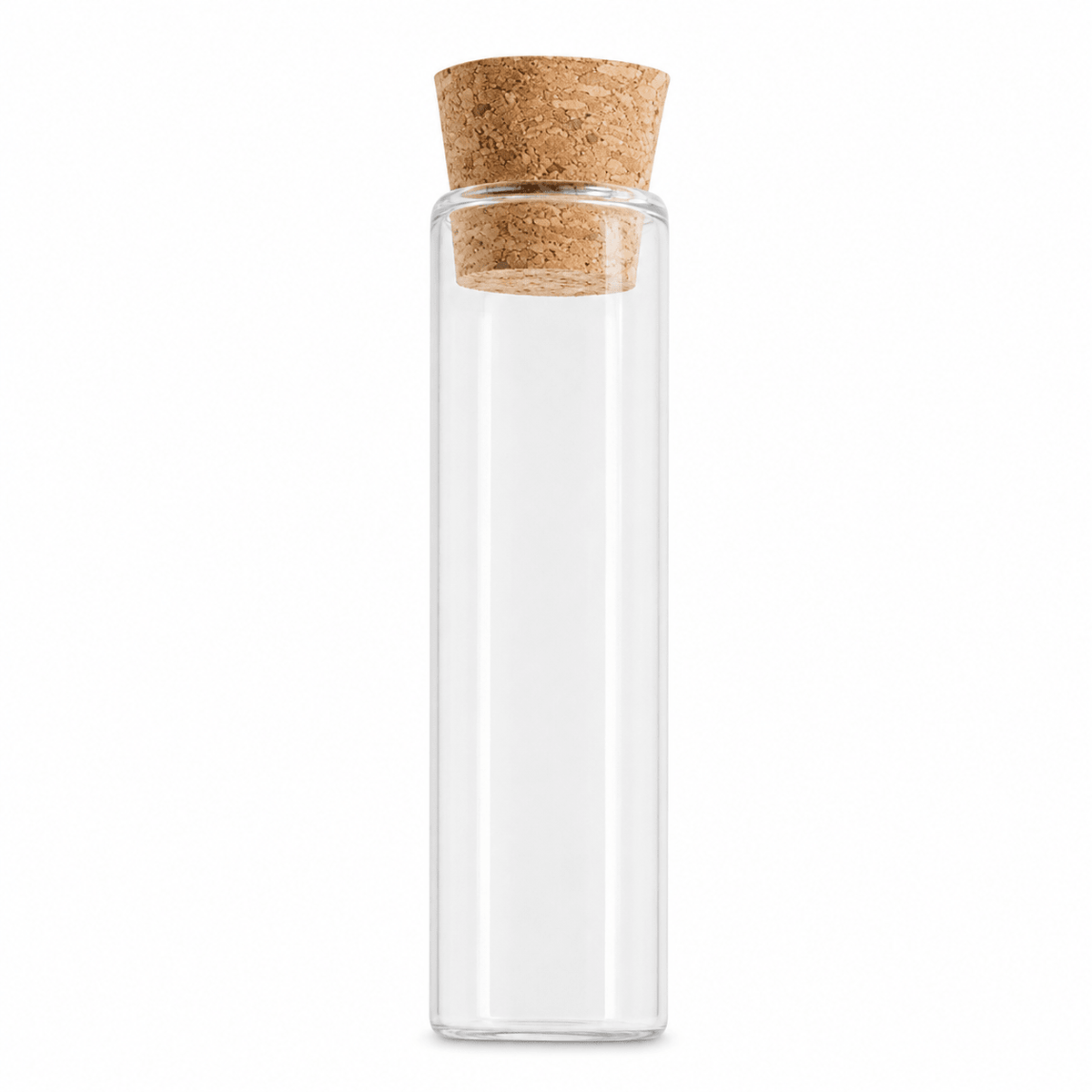 Sticluță transparentă tip eprubetă cu dop de plută 30 ml - CraftUp