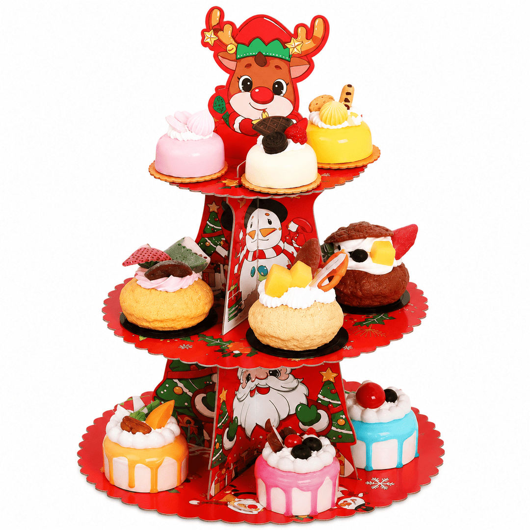 Suport deserturi de Crăciun cu 3 nivele - multicolor - CraftUp