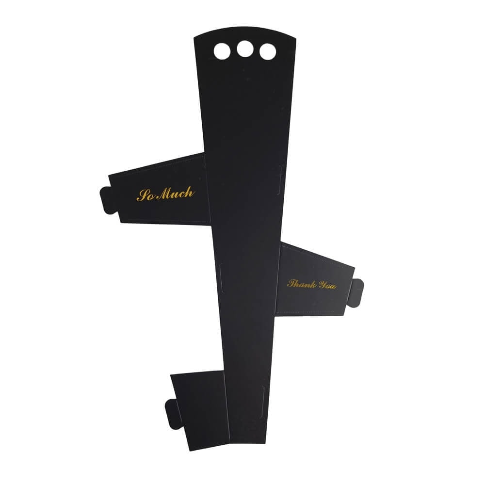 Suport din hartie cu mâner pentru o floare - negru (set 12 buc) - CraftUp