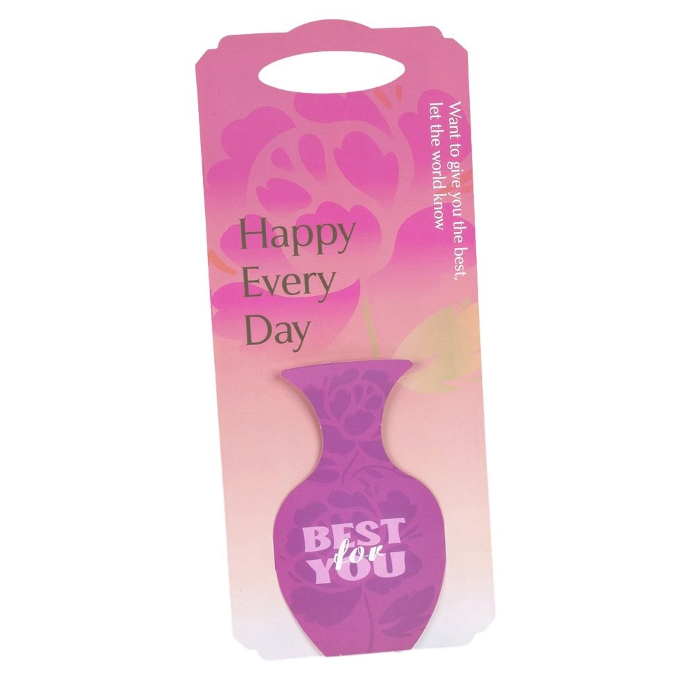 Suport dreptunghiular pentru o floare model vază - roz (set 10 buc) - 32x13cm - CraftUp