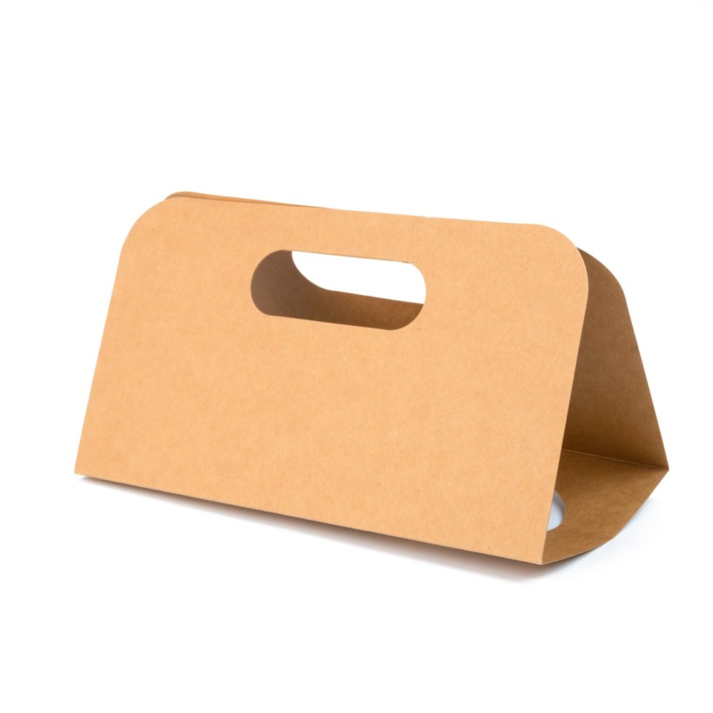 Suport kraft cu mâner pentru două pahare 24x39.5cm (set 50 buc) - CraftUp