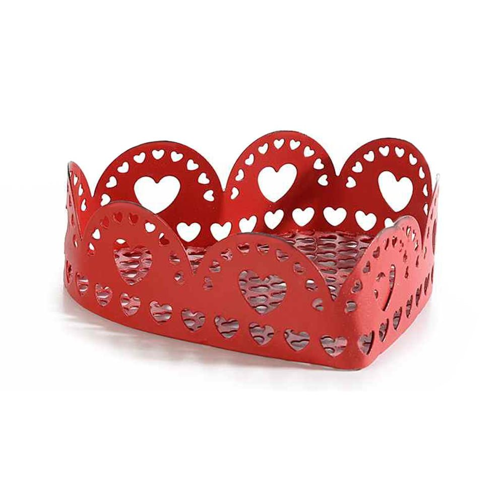 Suport metalic în formă de inimă - roșu - CraftUp