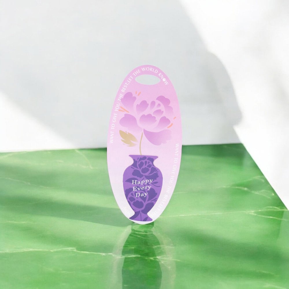 Suport oval pentru o floare model vază - roz (set 10 buc) - 32.5x15cm - CraftUp