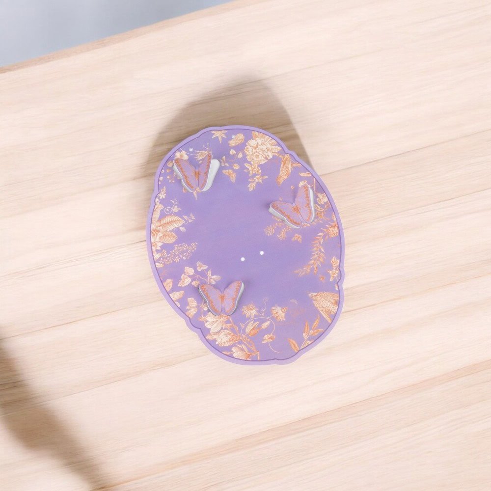 Suport vintage rotund pentru flori - mov (set 10 buc) - 21x28cm - CraftUp